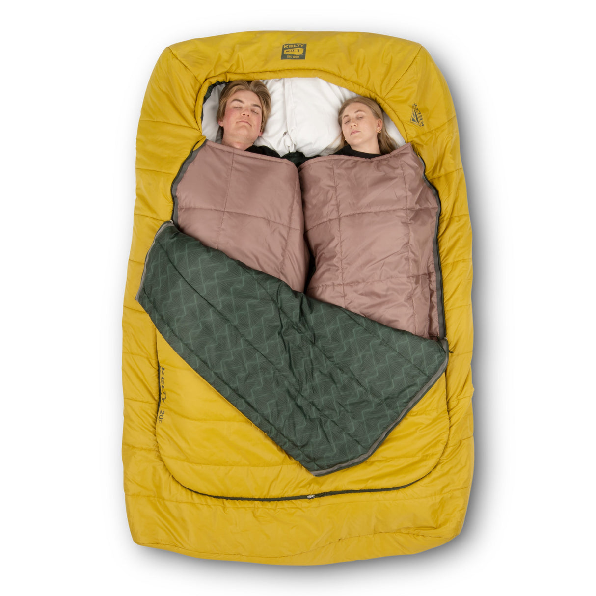 Kelty Tru Comfort Doublewide 20F Sleeping Bag - Olive Oil / Gamescape
