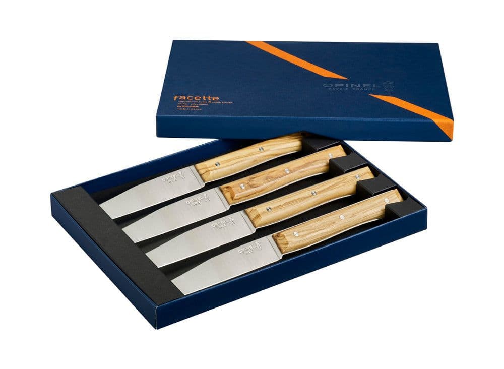 Opinel Set of 4 Olive Facette Table Knives