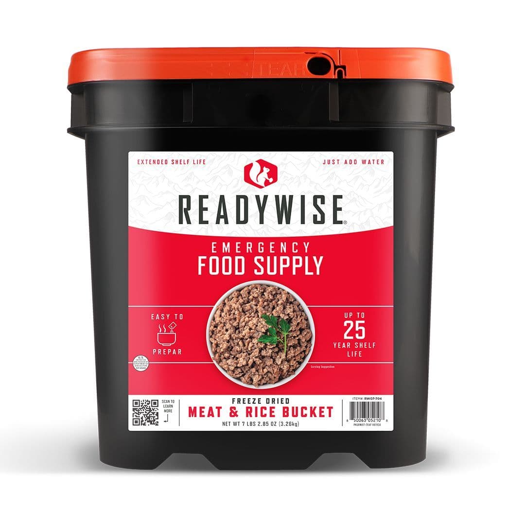 ReadyWise 80 Serving Freeze Dried Meat Bucket & Rice